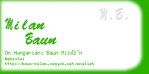 milan baun business card